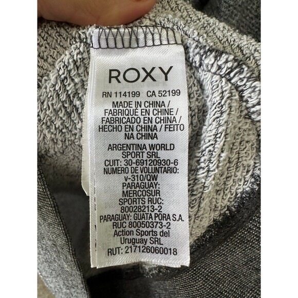 Roxy Heathered Gray Trippin Hoodie Zip Up Pockets Lightweight Sweater Jacket M - Picture 6 of 8